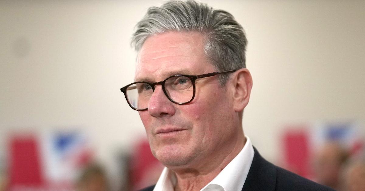 : Labour Leader, Sir Keir Starmer delivers a speech and takes media questions while visiting Norton Cannes Community Centre on July 2, 2024 in Norton Canes, Staffordshire, United Kingdom
