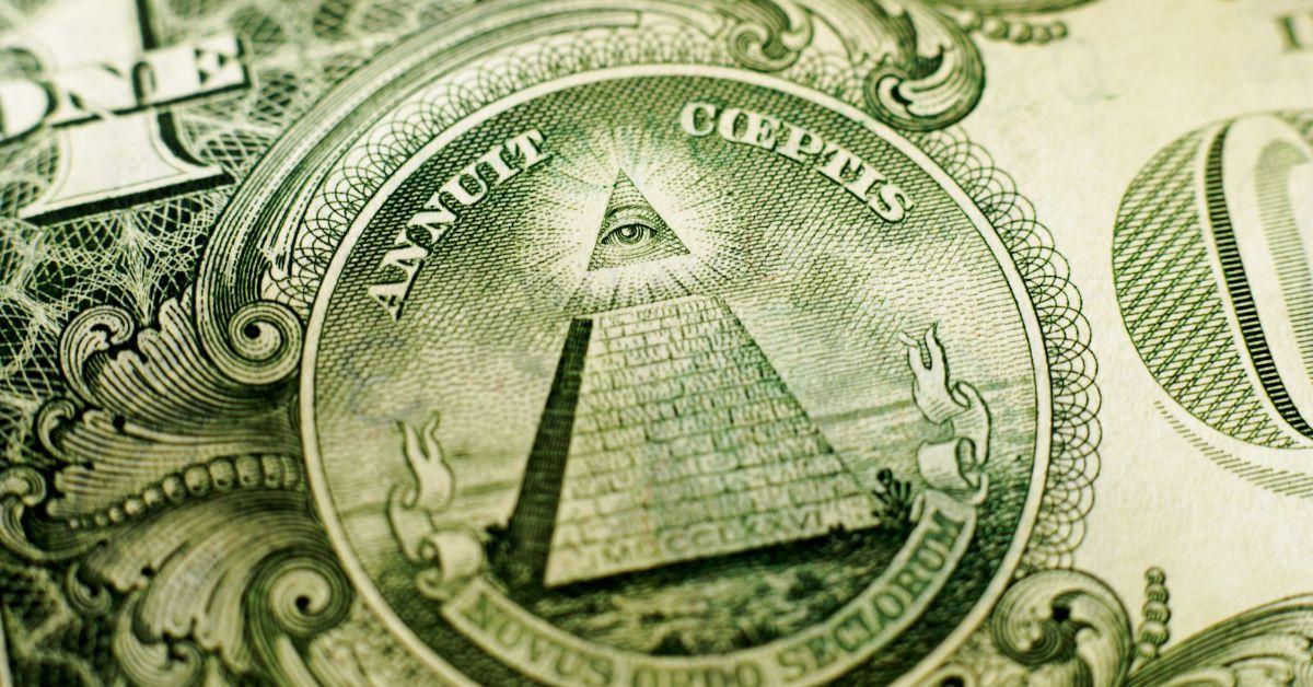 The pyramid symbol on the one dollar bill